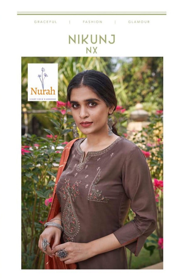 tunic house nikunj nx chinnon gorgeous look top with bottom and dupatta catalog