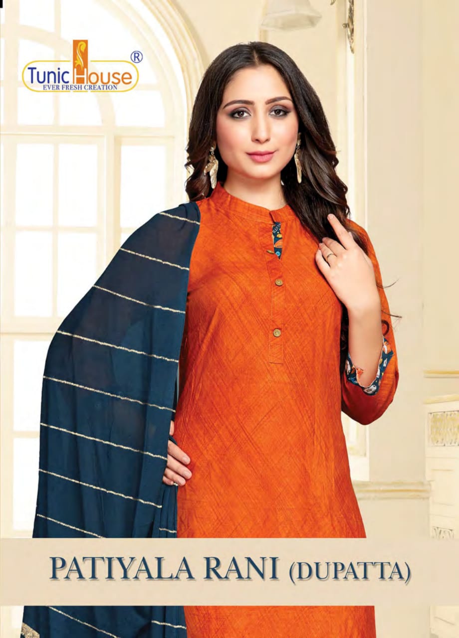 tunic house patiyala rani nx viscous rayon attrective patiyala look kurti with dupatta catalog