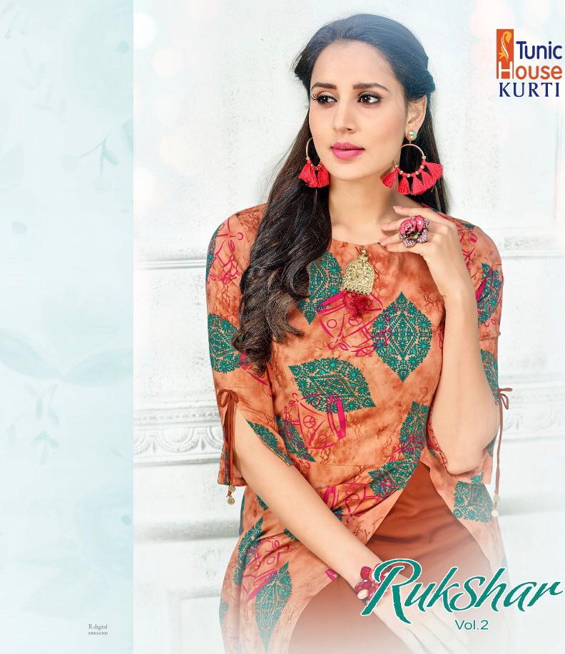 tunic house rukhsar vol 2 viscose rayon graceful look kurti catalog