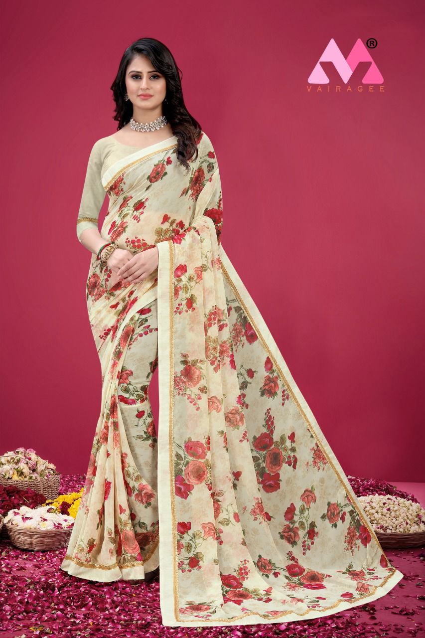 vivera international Saraswati 7 georgette gorgeous look saree catalog