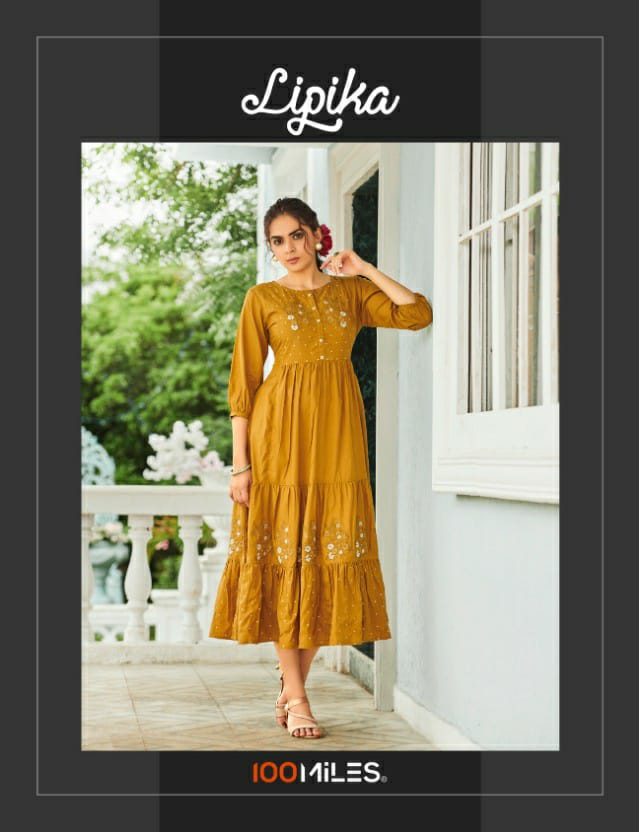 100 Miles lipika cotton authentic fabric kurti catalog