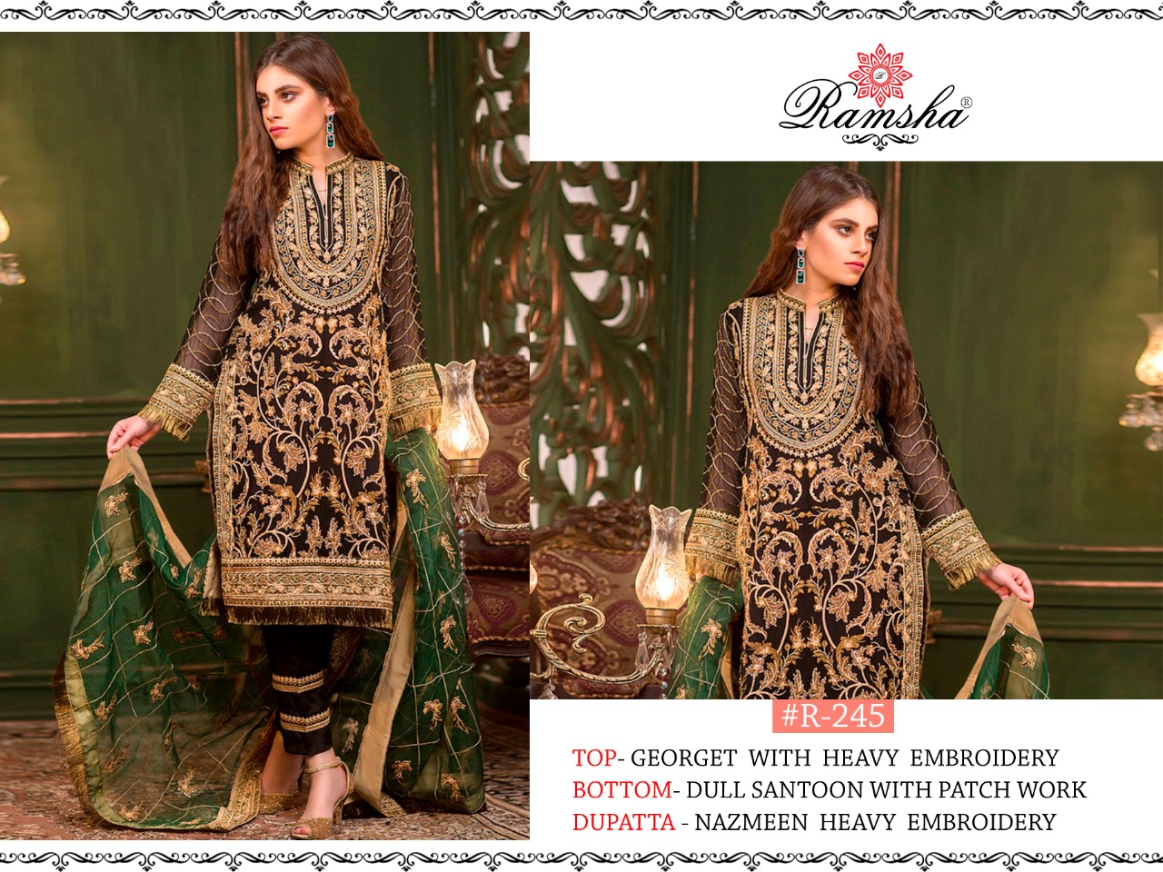 Ramsha  r-245 geprget catchy look slawr suit catalog