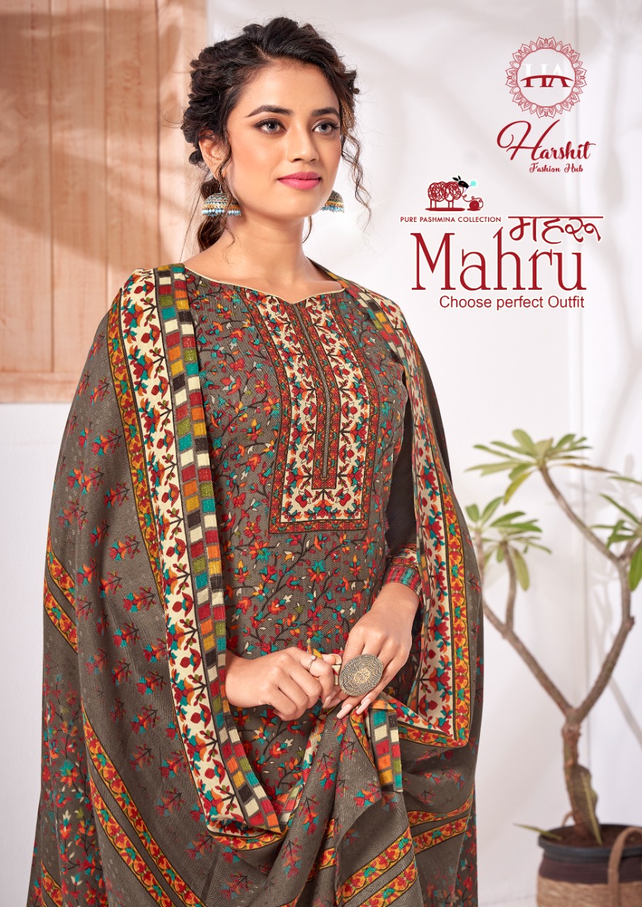 alok suit harshit Fashion mahrui  Pure Wool Pashmina authentic fabric salwar suit catalog