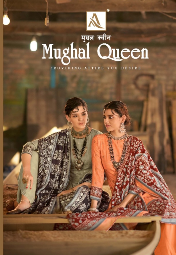 alok suit make in india mughal queen Pure Wool Pashmina attrective Digital Print salwar suit catalog