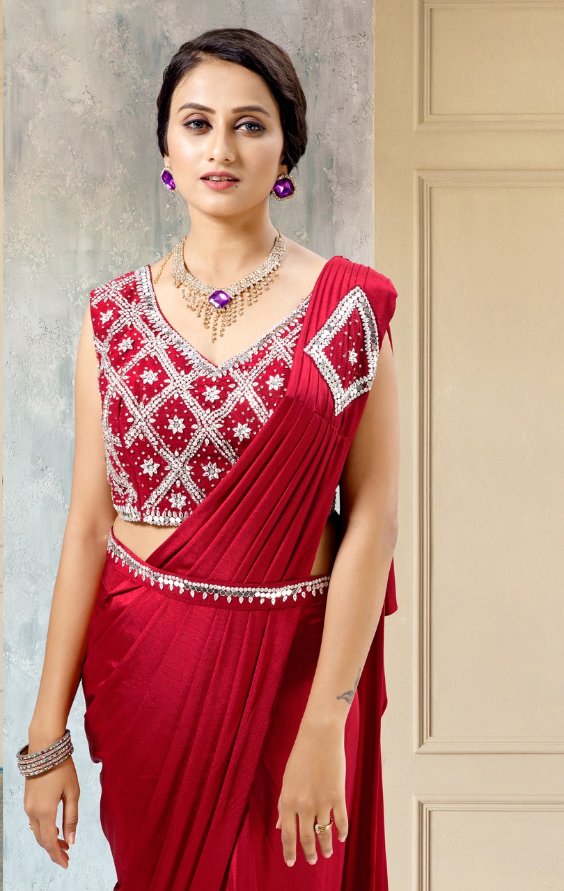 amoha trendz Design No 1015581 Imported Lycra classic look saree catalog