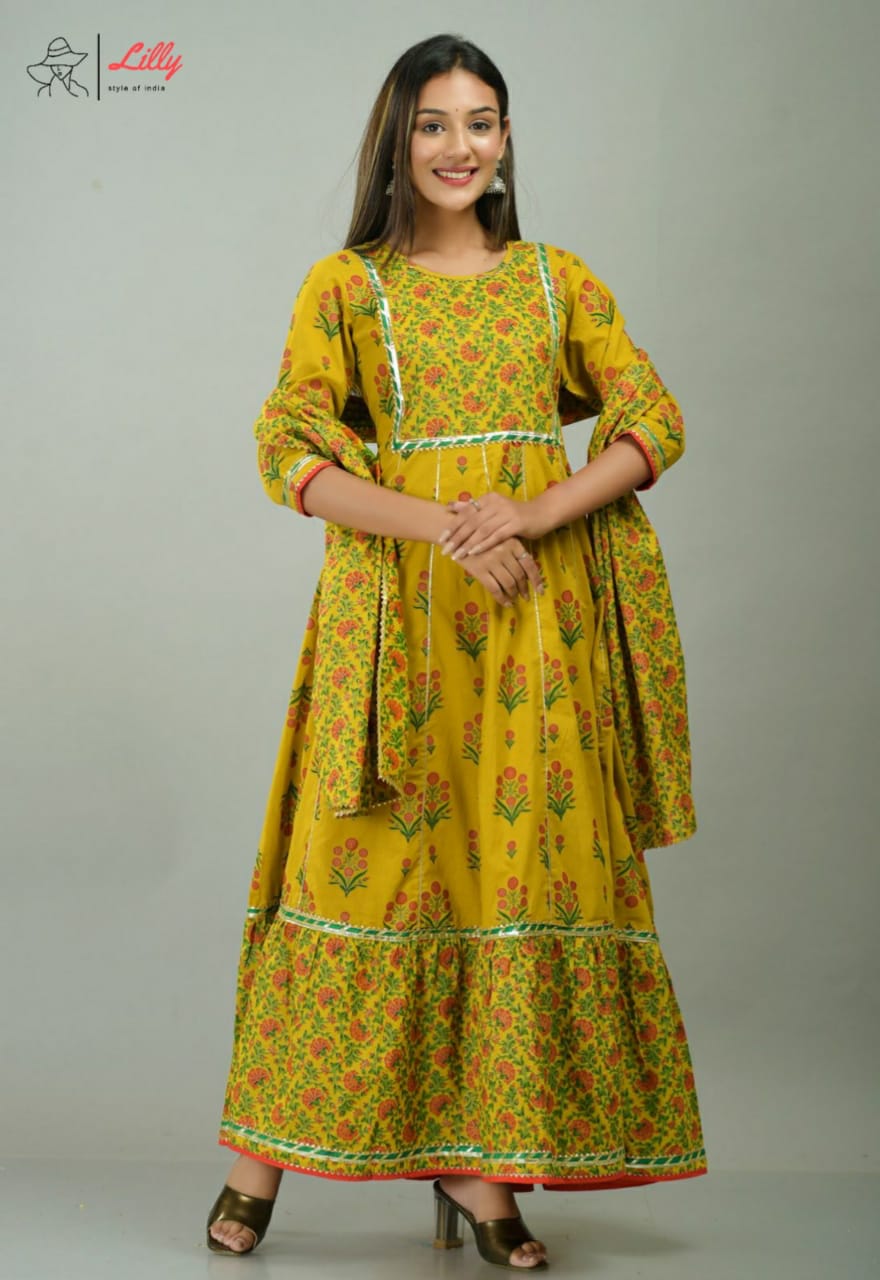 lilly style of india haldi mehndi 2 mal mal astonishing kurti with pant dupatta catalog