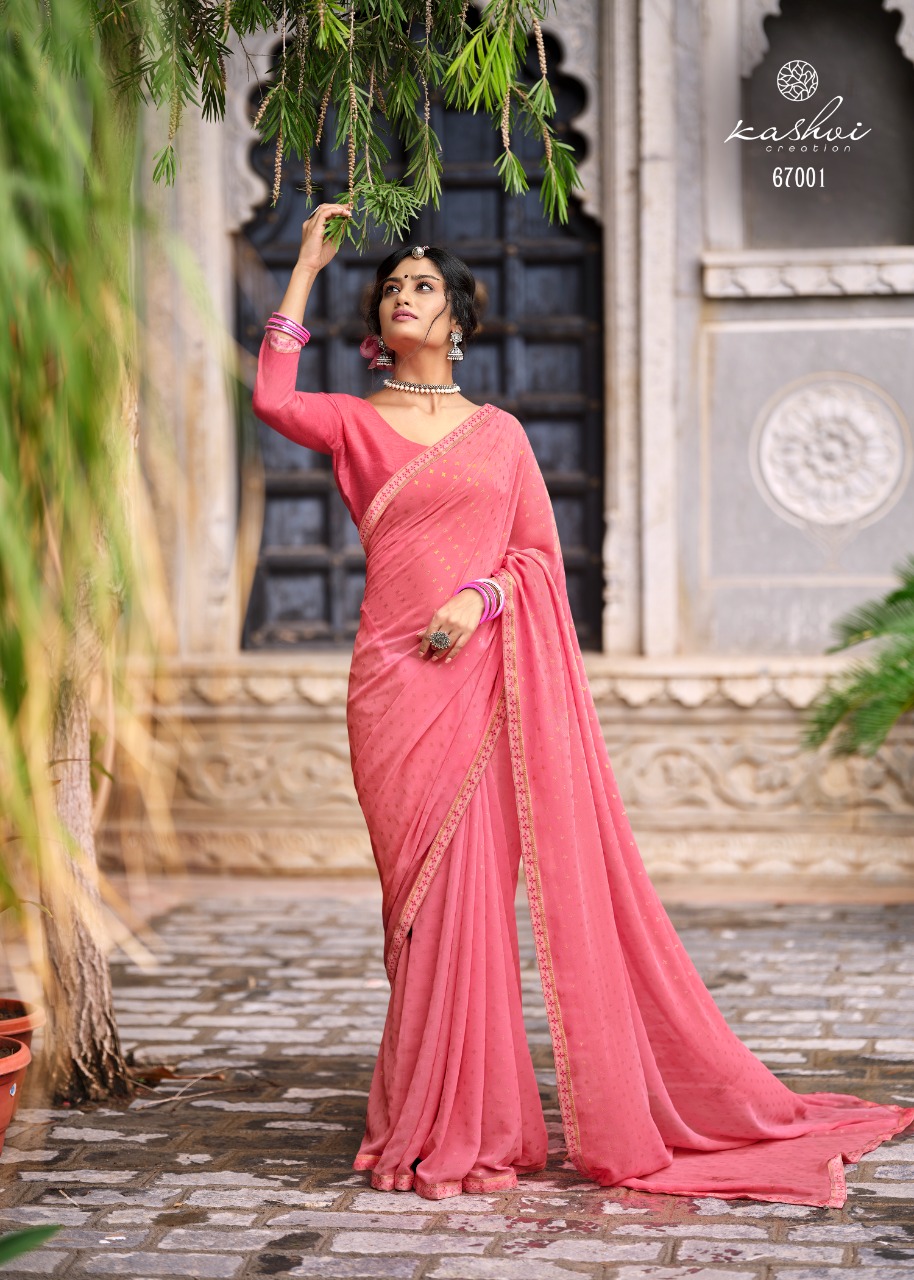 lt kashvi creation mitasha georgget elegant print saree catalog