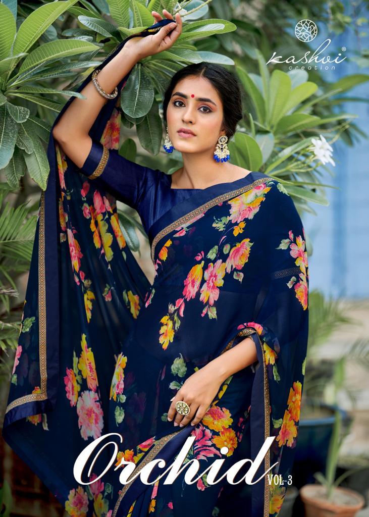 lt kashvi creation orchid vol 3 georgette elegant saree catalog