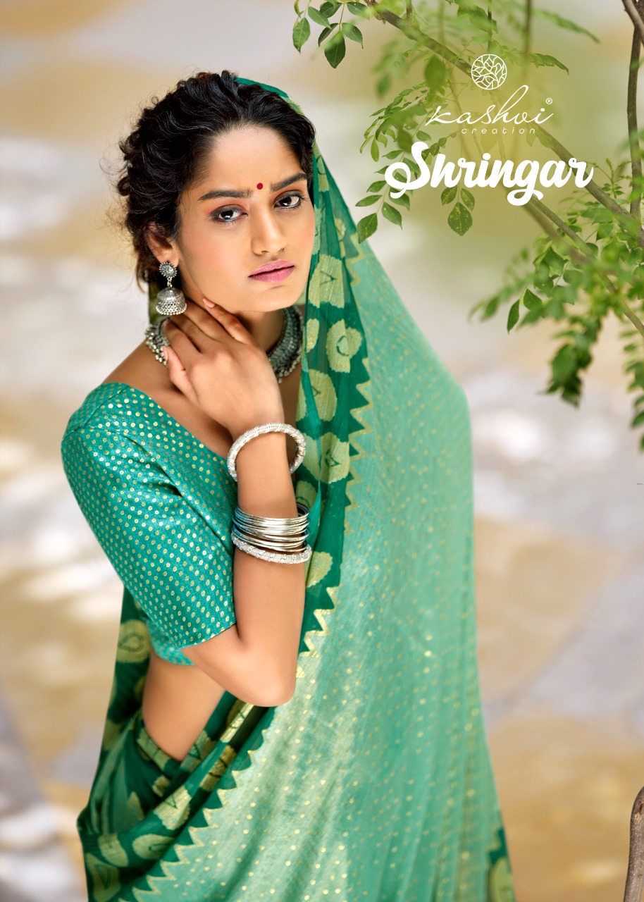 lt kashvi creation shringar chiffon elagant saree catalog