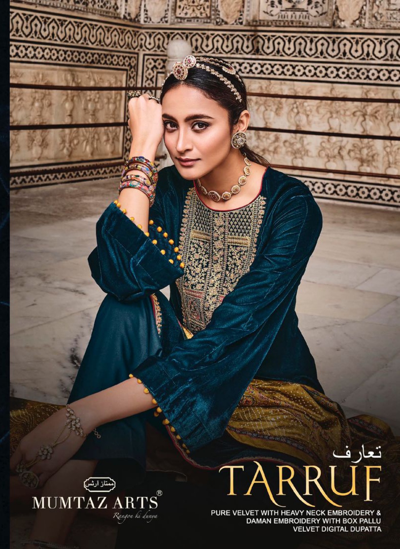 mumtaz arts tarruf velvet vol 3 velvet gorgeous look salwar suit catalog