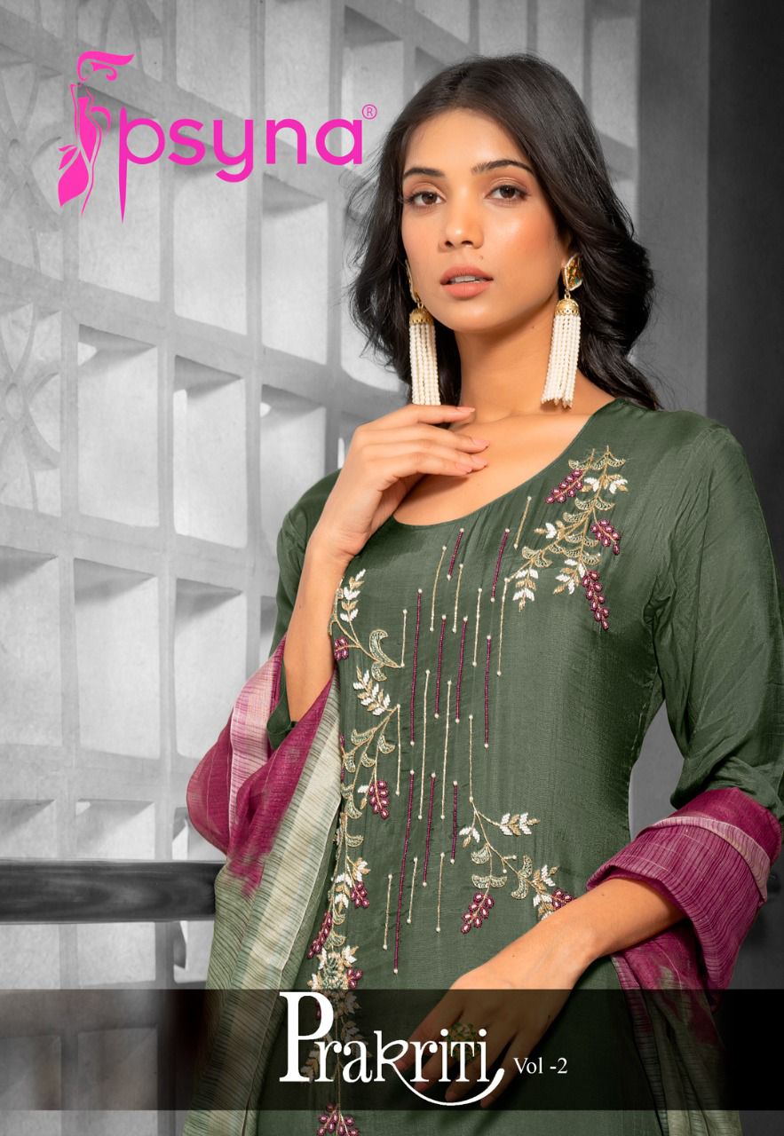 psyna prakriti muslin astonishing top bottom with dupatta catalog