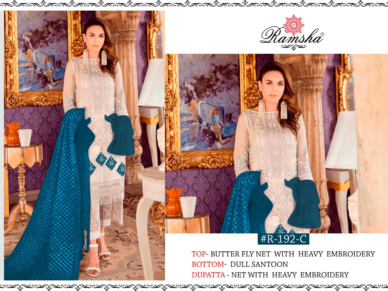 ramsha  d no r 192 nx net astonishing salwar suit catalog