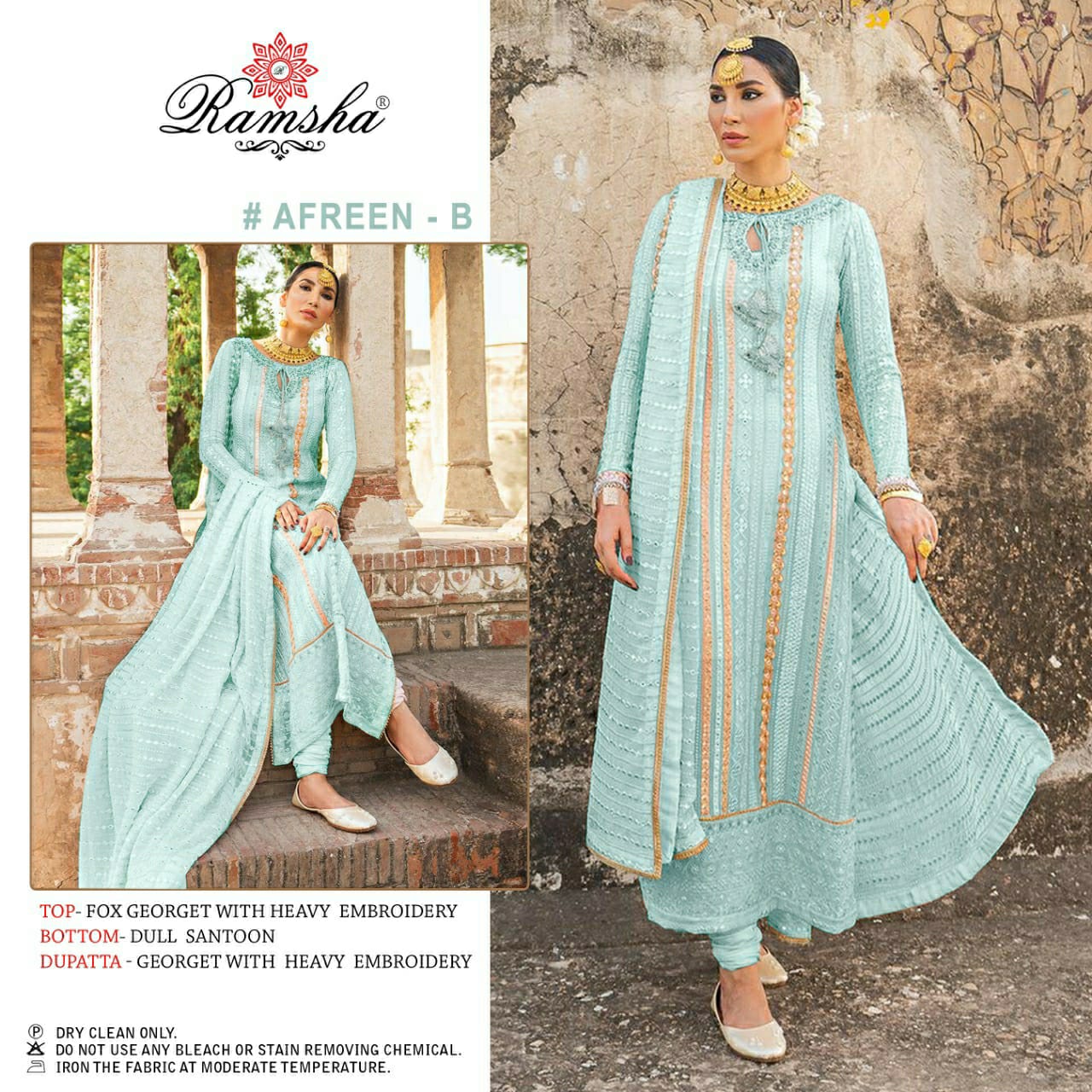 ramsha afreen b georget catchy look salwar suit single