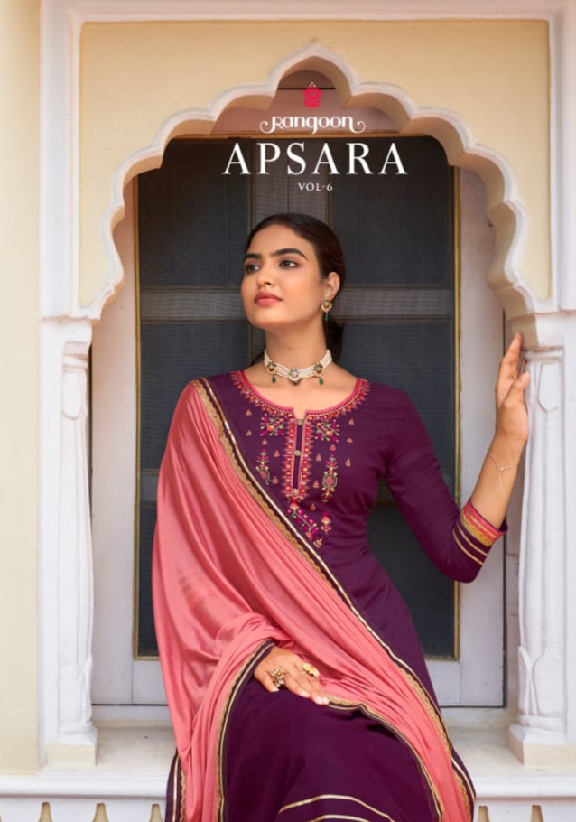 rangoon kessi apsara vol 6 rayon new and modern style top bottom and dupatta catalog