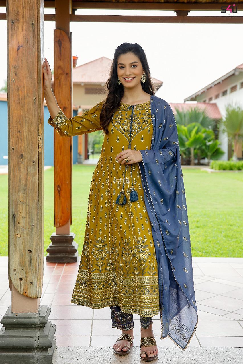 s4u 136 attractive top bottom with dupatta size set