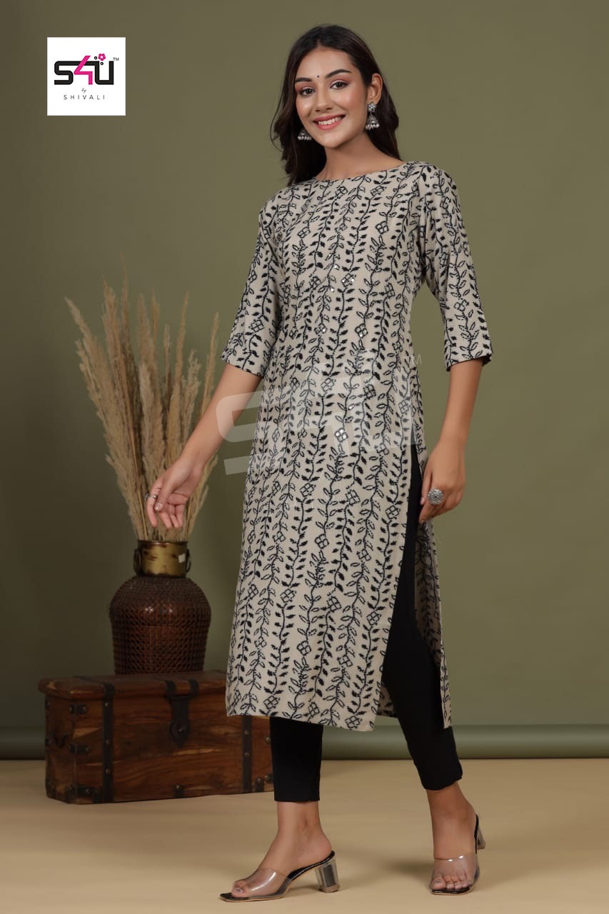 s4u 141 fancy catchy look  kurti size set