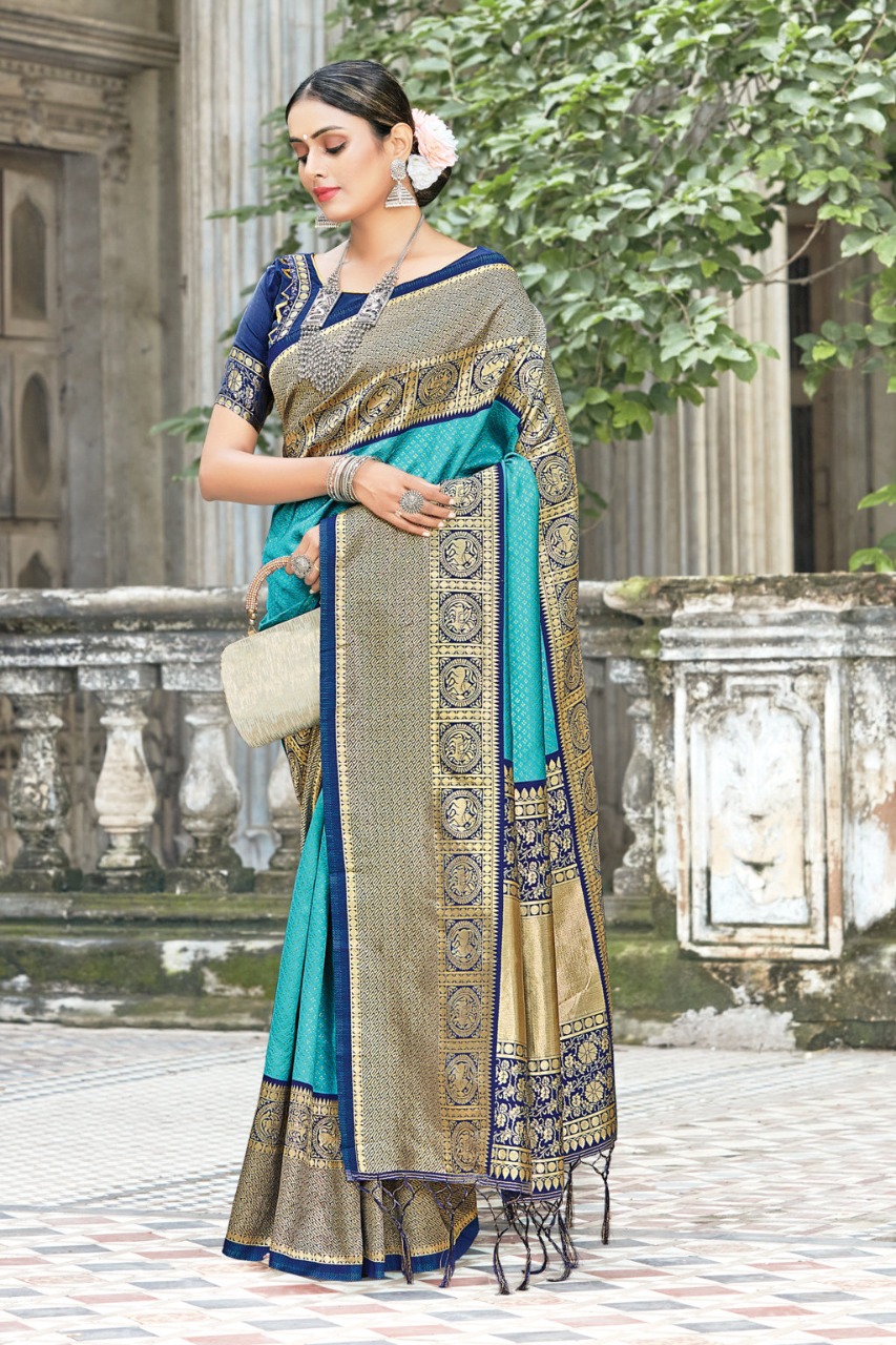 sangam print trisha silk catchy look saree catalog