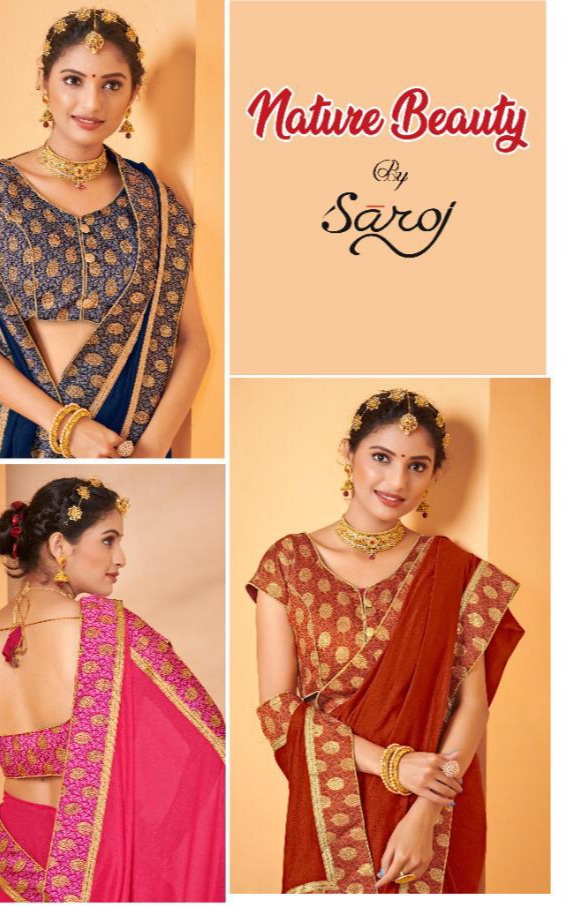 saroj natural beauty silk regal look saree catalog