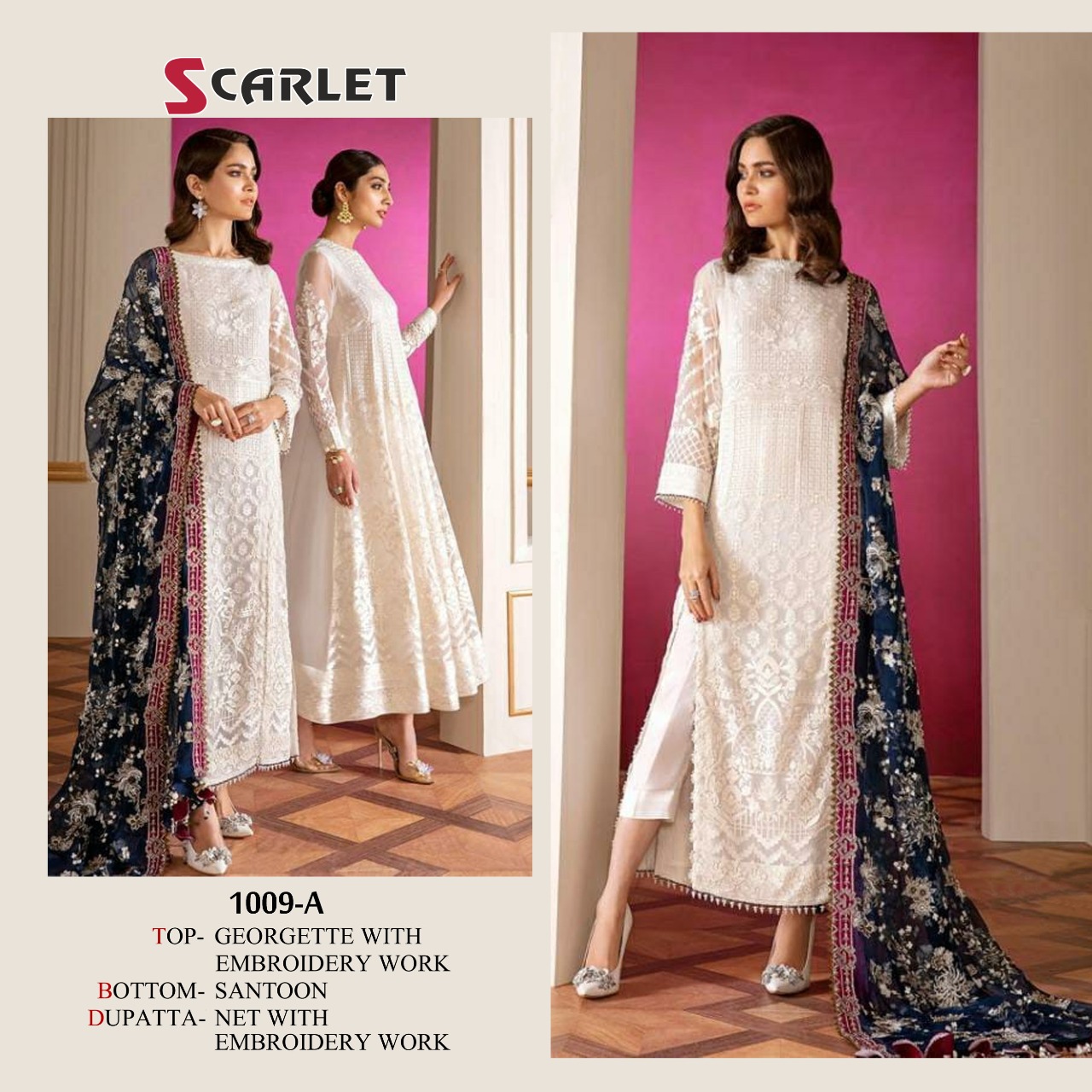 scarlet 1009 a georgget elegant look salwar suit catalog