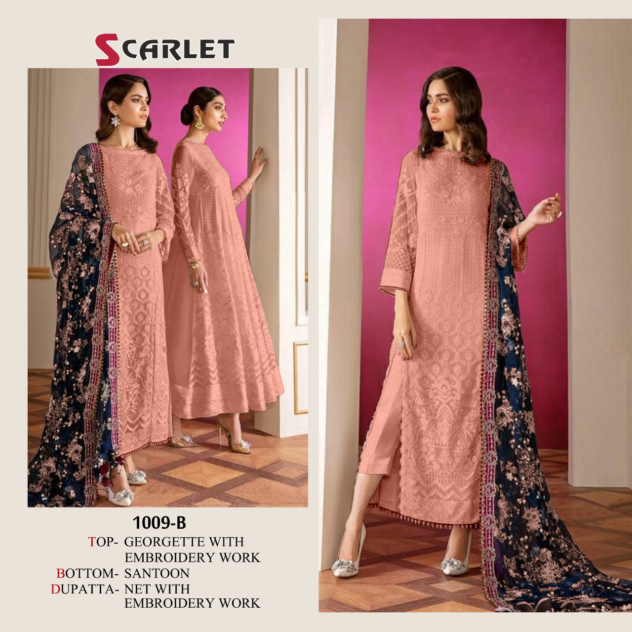 scarlet 1009 b georgget heavy look salwar suit single