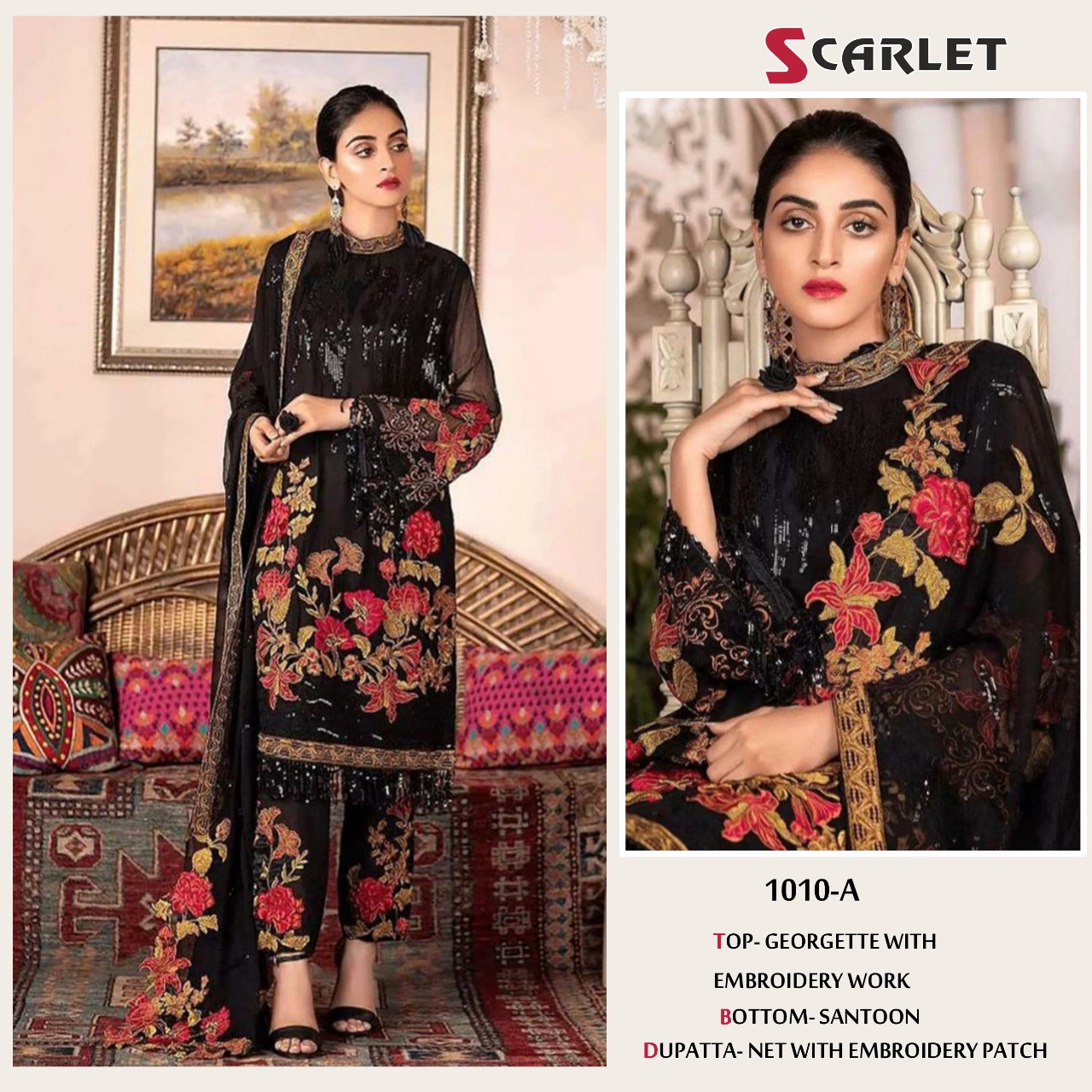 scarlet 1010 a georgget heavy look salwar suit single