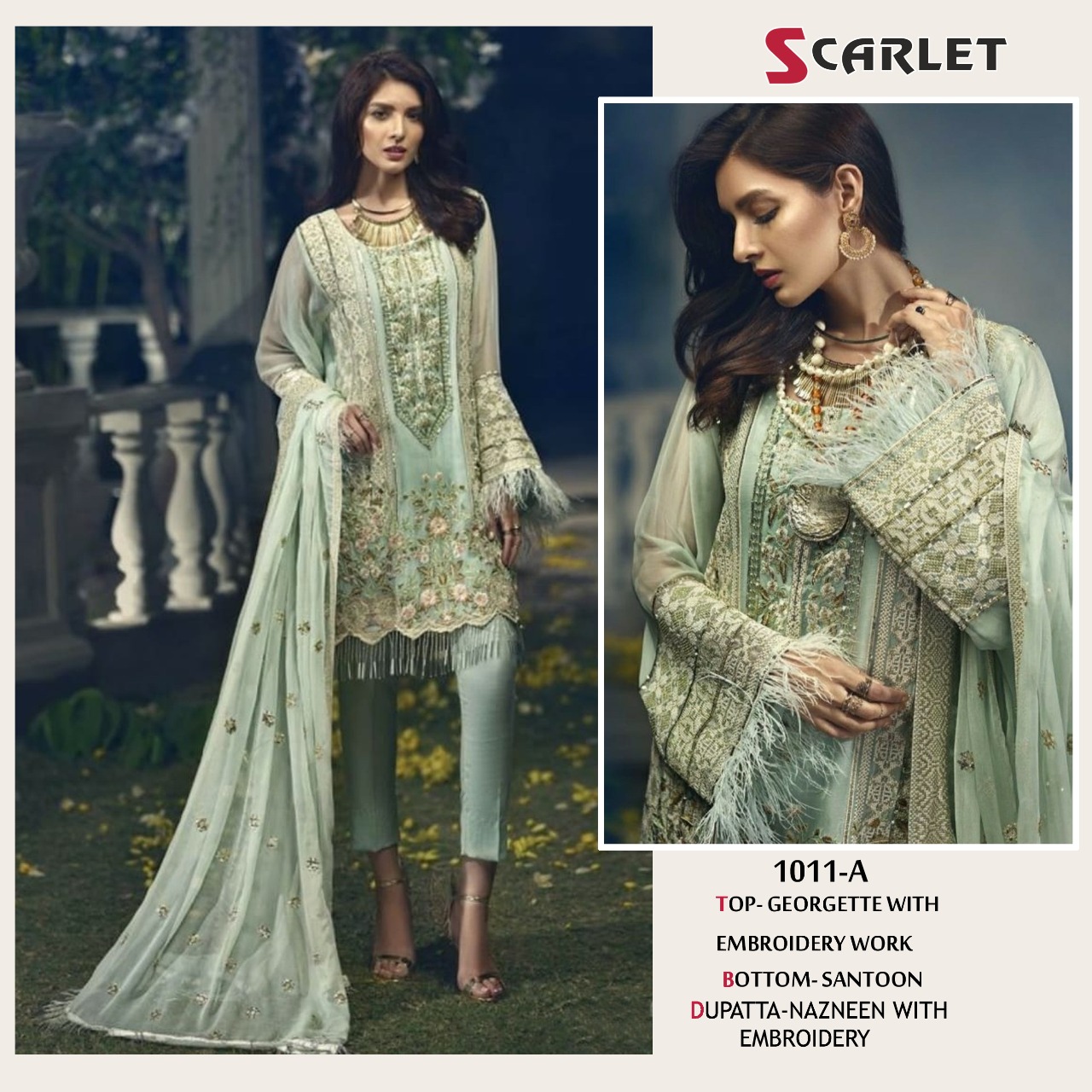 scarlet 1011 a georgget regal look salwar suit single