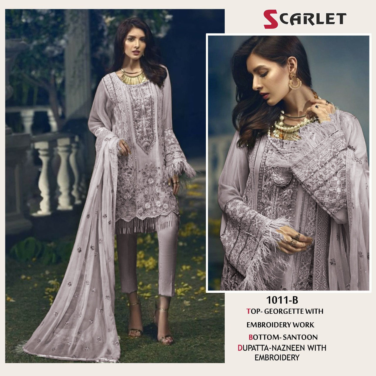 scarlet 1011 b georgget regal look salwar suit single