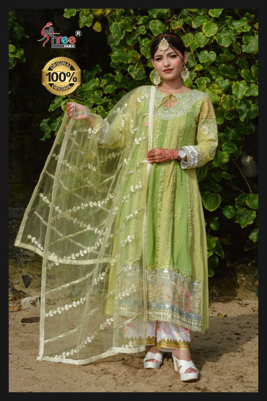 shree fab mariya b super hit d no s 344 georgatte salwar suit single