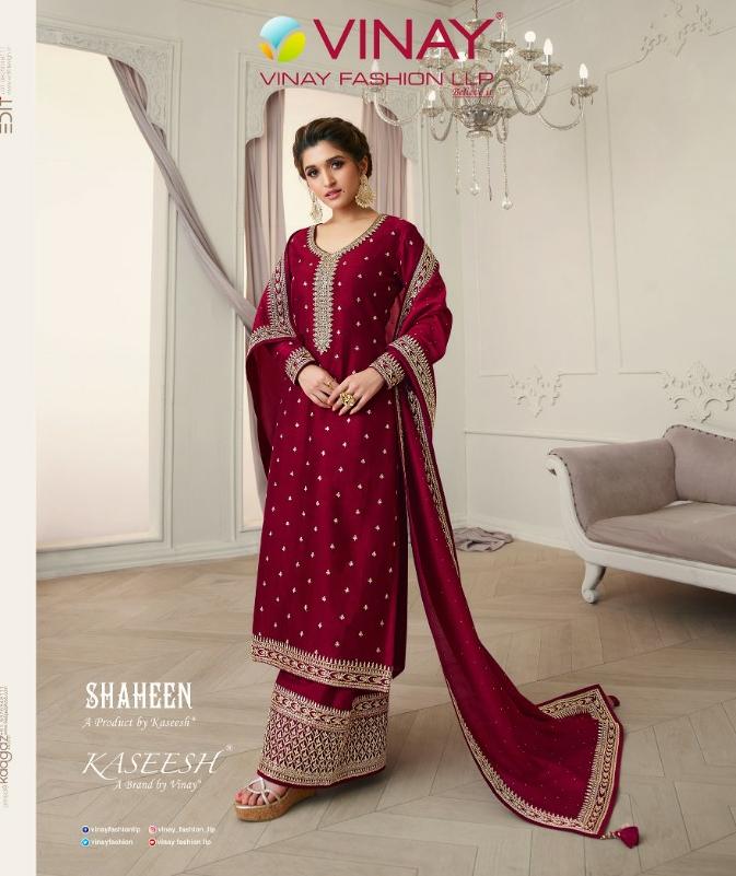 vinay fashion kaseesh shaheen silk gorgeous look salwar suit catalog