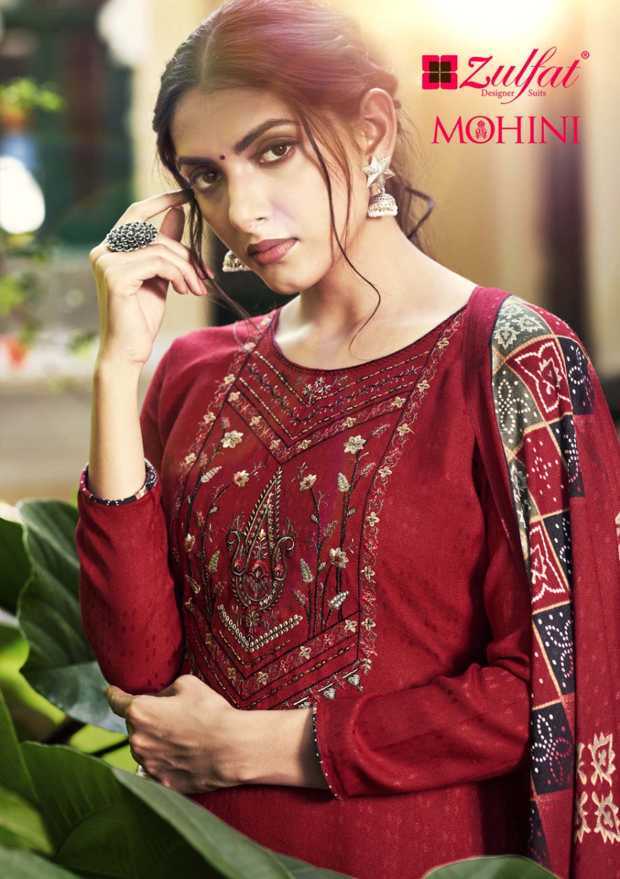 zulfat designer suit mohini pure pashmina exclusive print salwar suit catalog