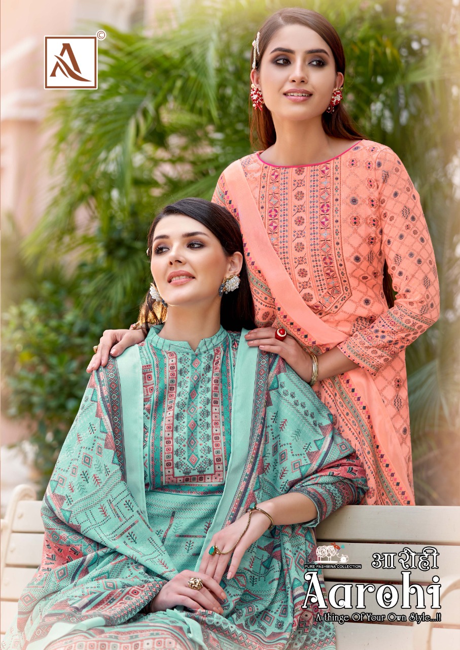 alok suit Aarohi pashmina decent look salwar suit catalog