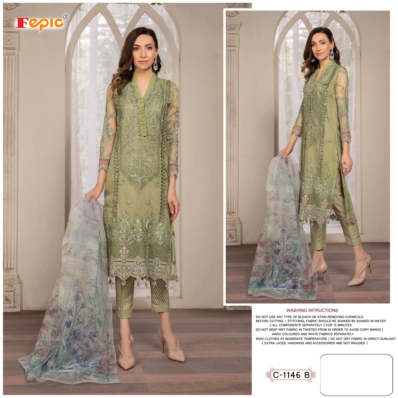 FEPIC Rosemeen C 1146 B Salwar Kameez Organza Singles