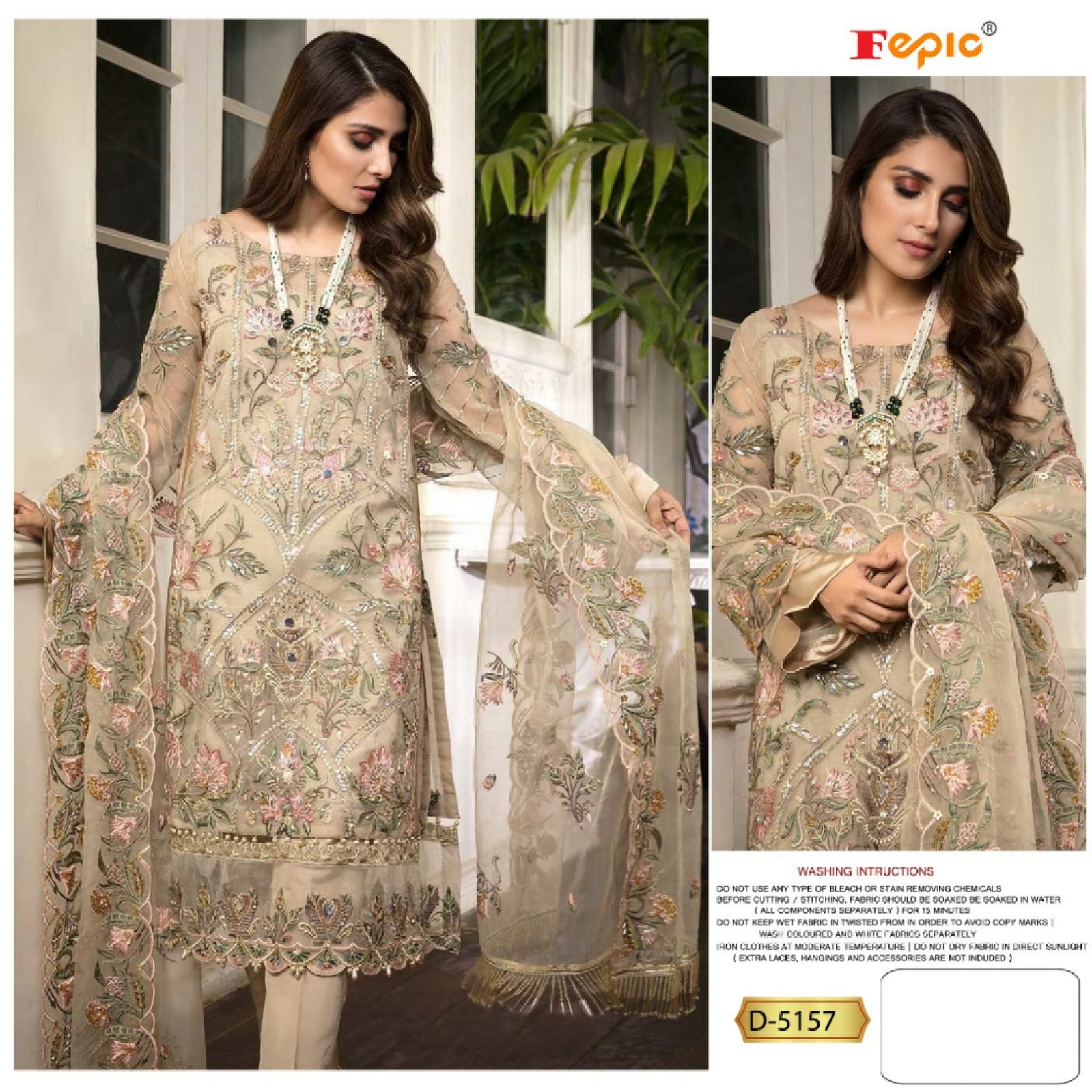 fepic rosemeen d 5157 georgette decent look salwar suit single