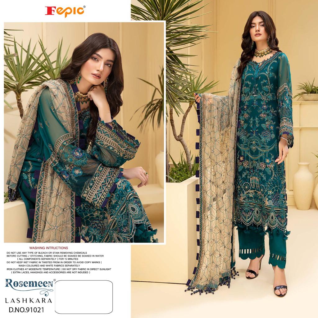 fepic rosemeen  91021 georgette elegant salwar suit single