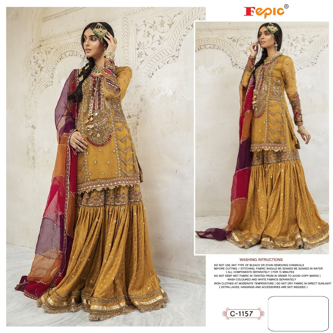 fepic rosemeen  c 1157 georgette catchy look salwar suit single