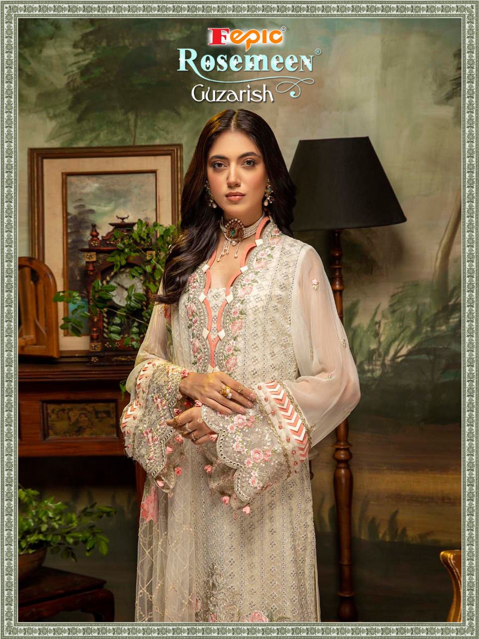 fepic rosemeen guzarish 91009 georgette attractive salwar suit catalog