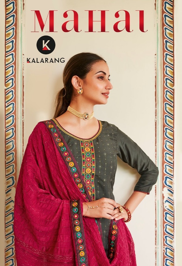 kalarang mahal silk elegant salwar suit catalog