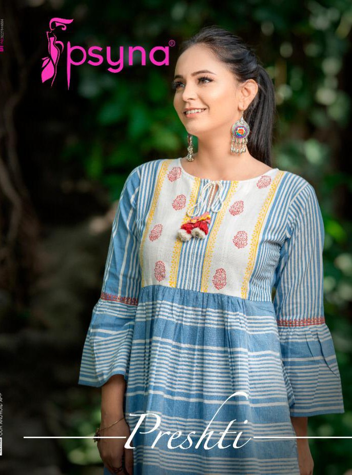 psyna presthi cotton new and modern style kurti catalog