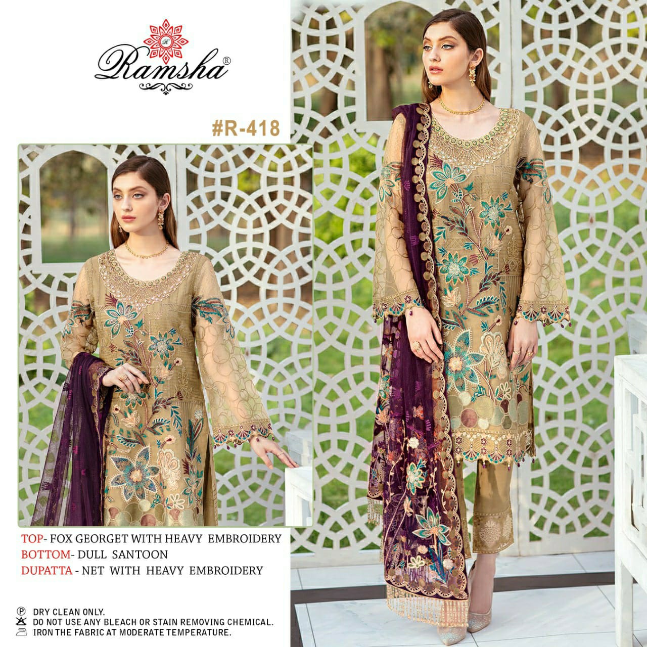 ramsha ramsha r 418 georgette astonishing salwar suit single