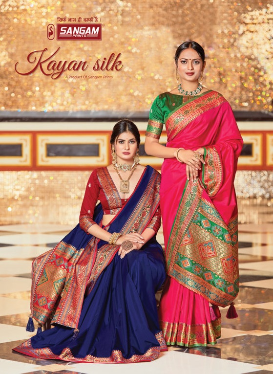 sangam print kayan silk  silk innovative style saree catalog