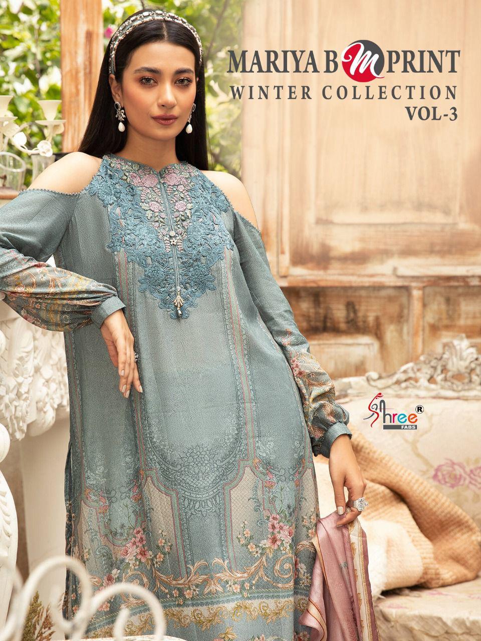 shree fab mariya b m print winter collection 03 pashmina regal look salwar suit catalog