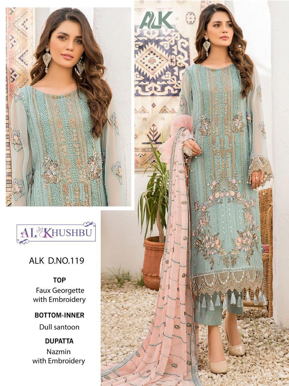 al khushbu 119 georgette decant look salwar suit single