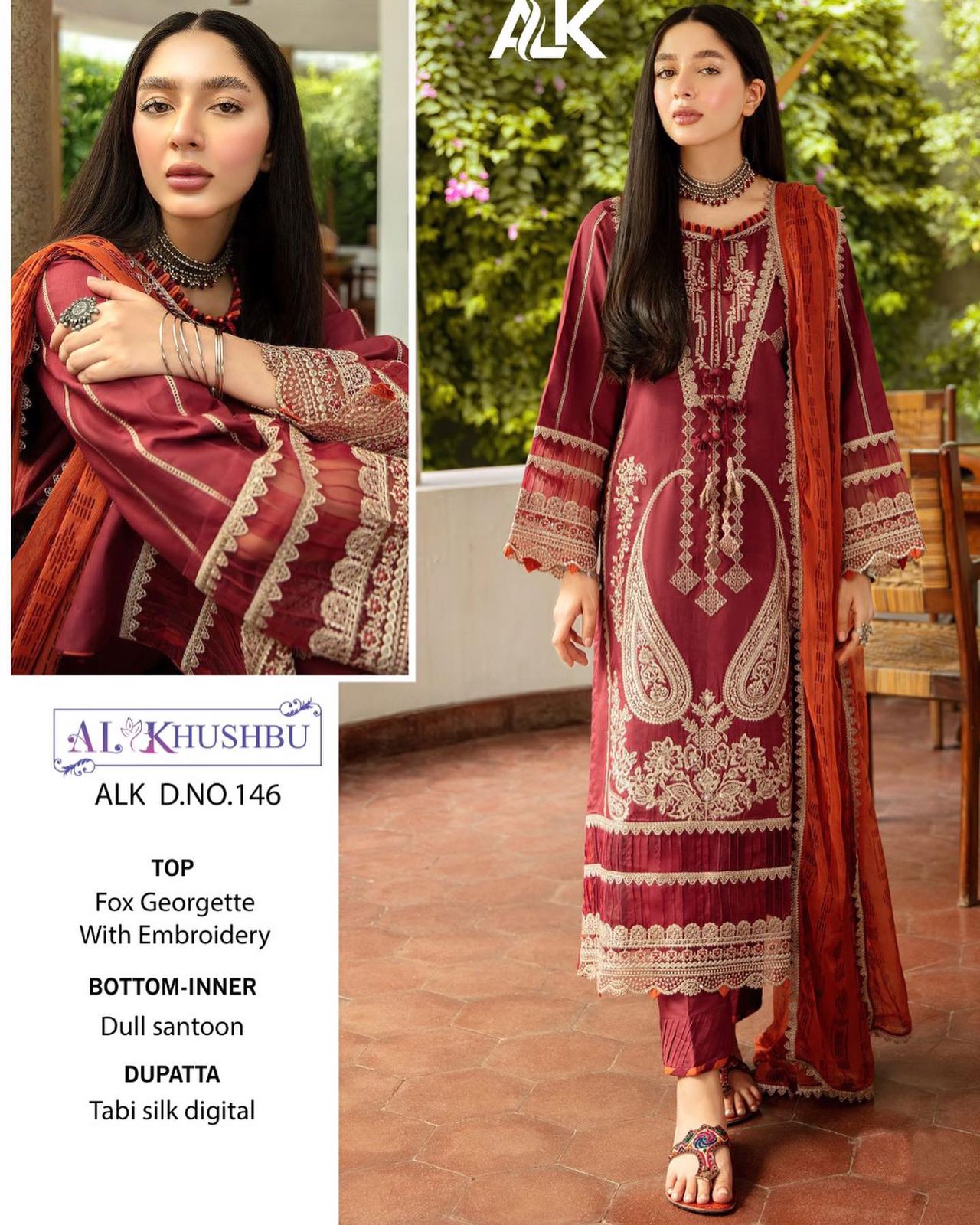 al khushbu 146 georgette gorgeous look salwar suit single