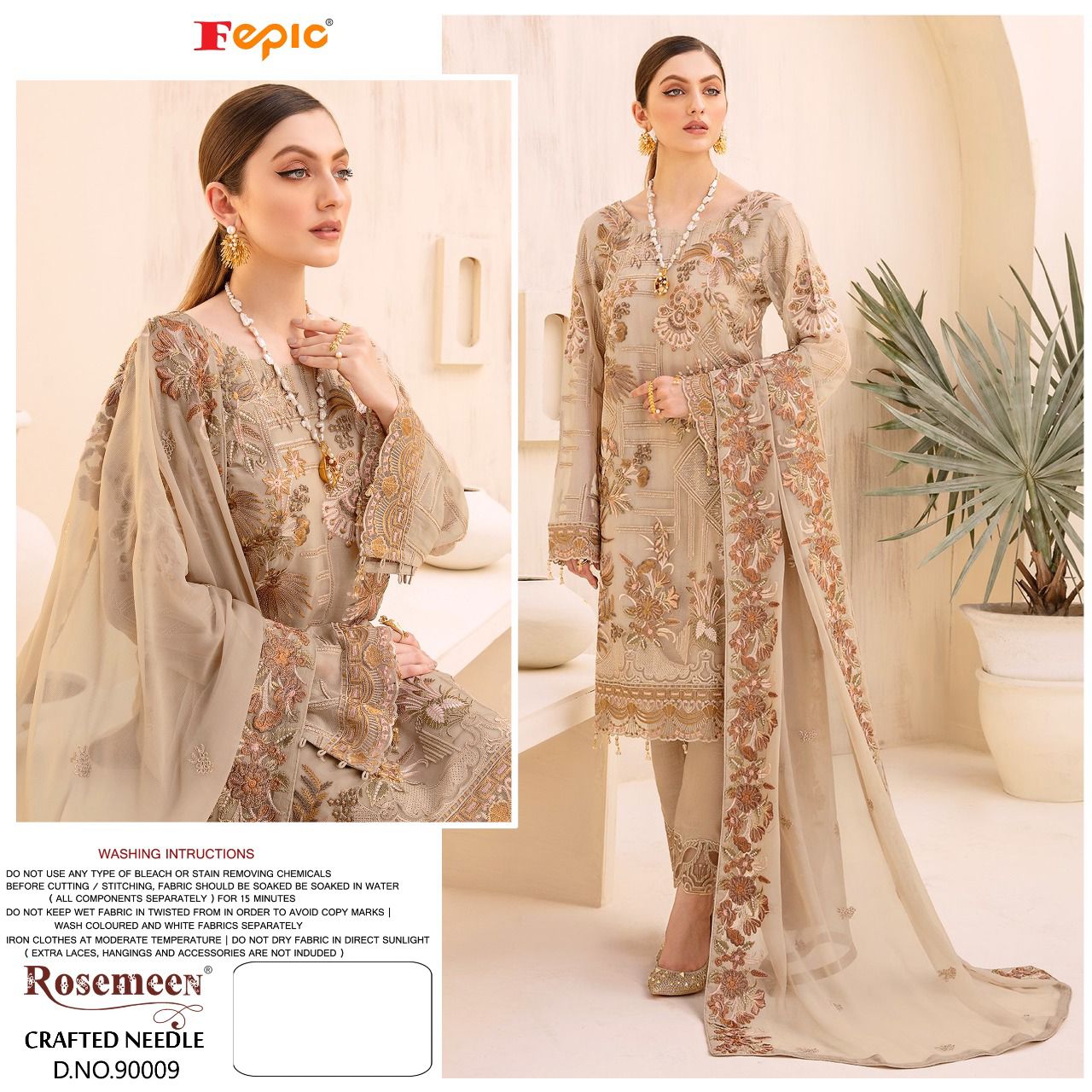 fepic rosemeen 90009 georgette regal look salwar suit single