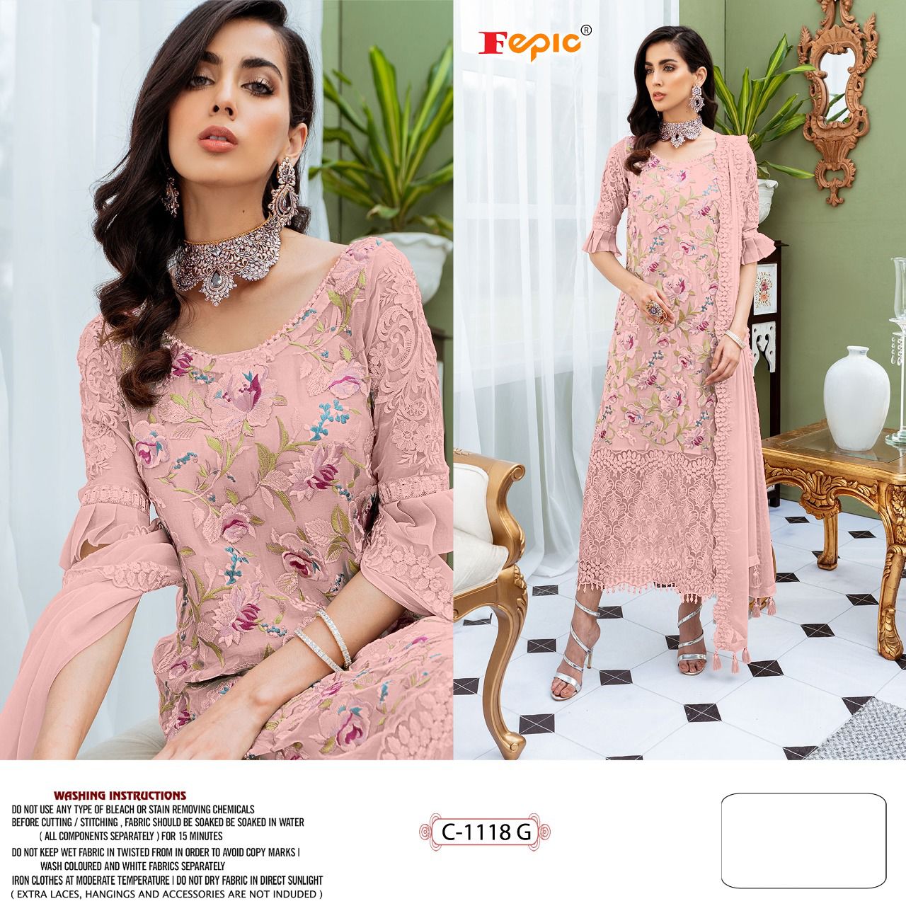 FEPIC Rosemeen C 1118 G Salwar Kameez Faux georgette Singles