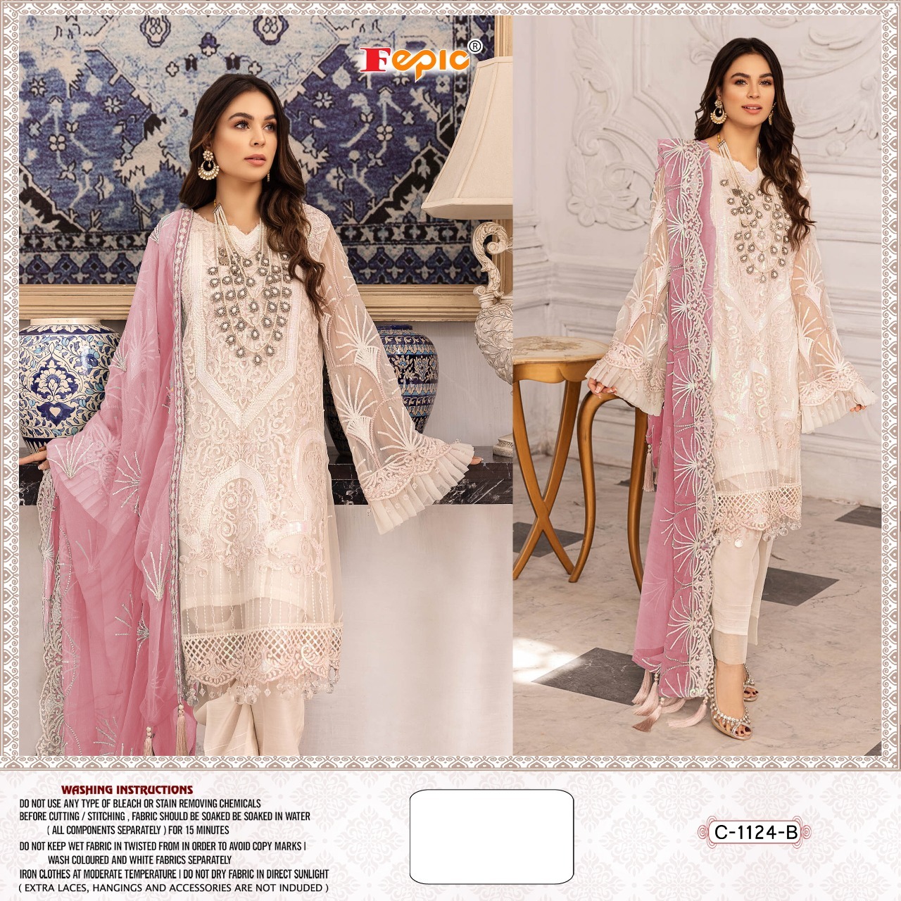 FEPIC Rosemeen C 1124  B  Salwar Kameez Heavy net embroidery Singles