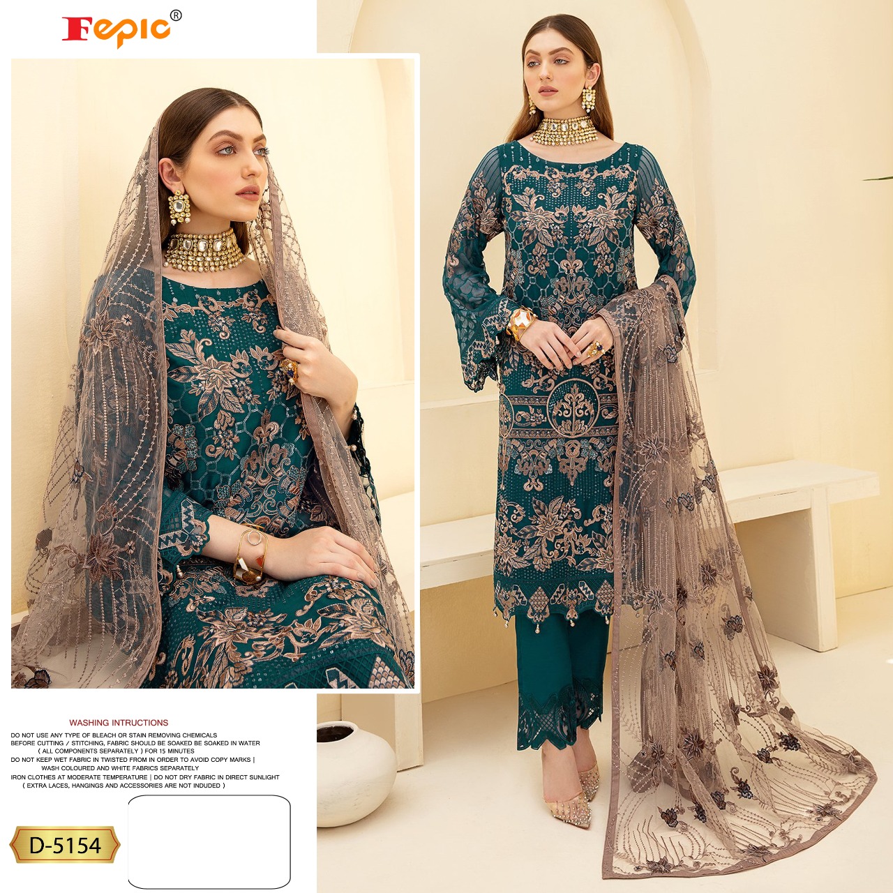 fepic rosemeen d 5154 georgette heavy embroidary look salwar suit catalog