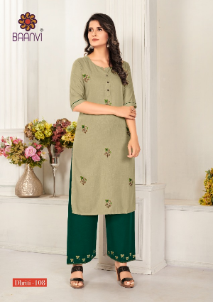 r studio Baanvi dhriti vol 1 rayon astonishing look kurti with plazzo catalog