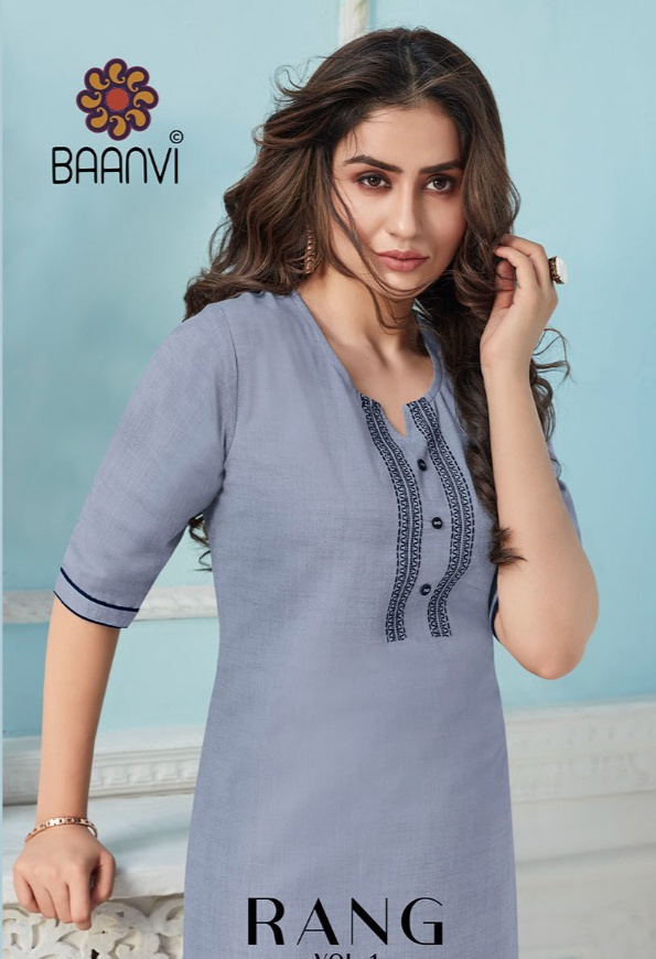 r studio Baanvi rang vol 1 cotton exclusive embroidary look kurti  catalog