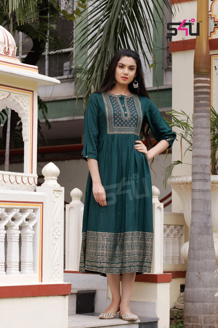 s4u s4u 290  fancy catchy look kurti size se